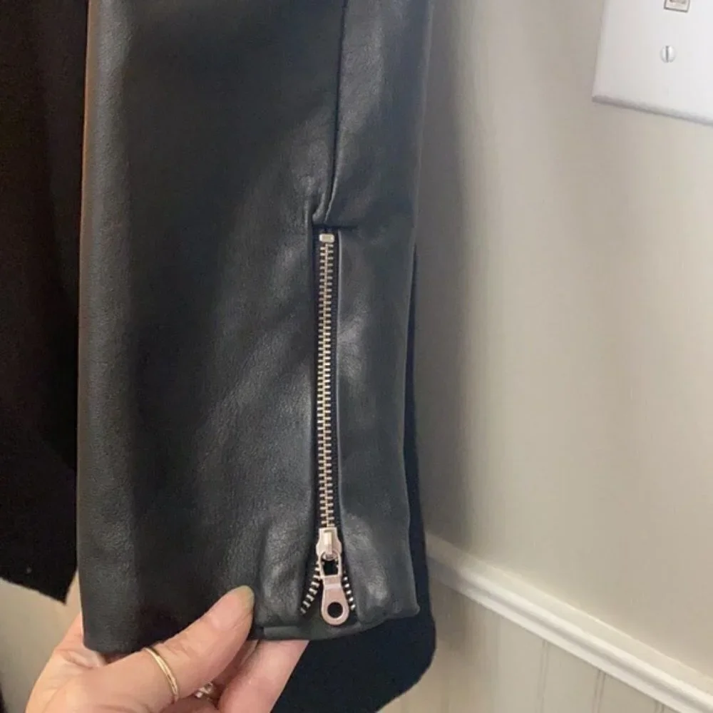 Joie Faiga Boiled Wool and Lamb Leather Jacket (c) - Picture 5 of 6